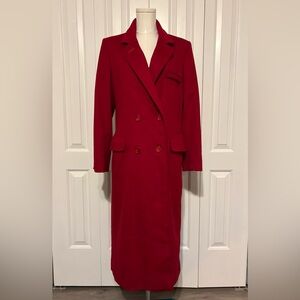 Womens Rich Red Tailored Double-Breasted Coat (Paul Levy for Lord & Taylor) GUC